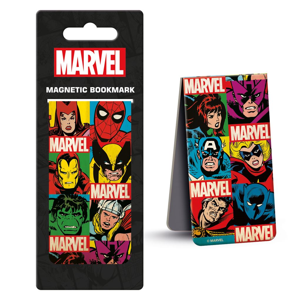 Marvel Comics (Retro Grid) - Magnetic Bookmark